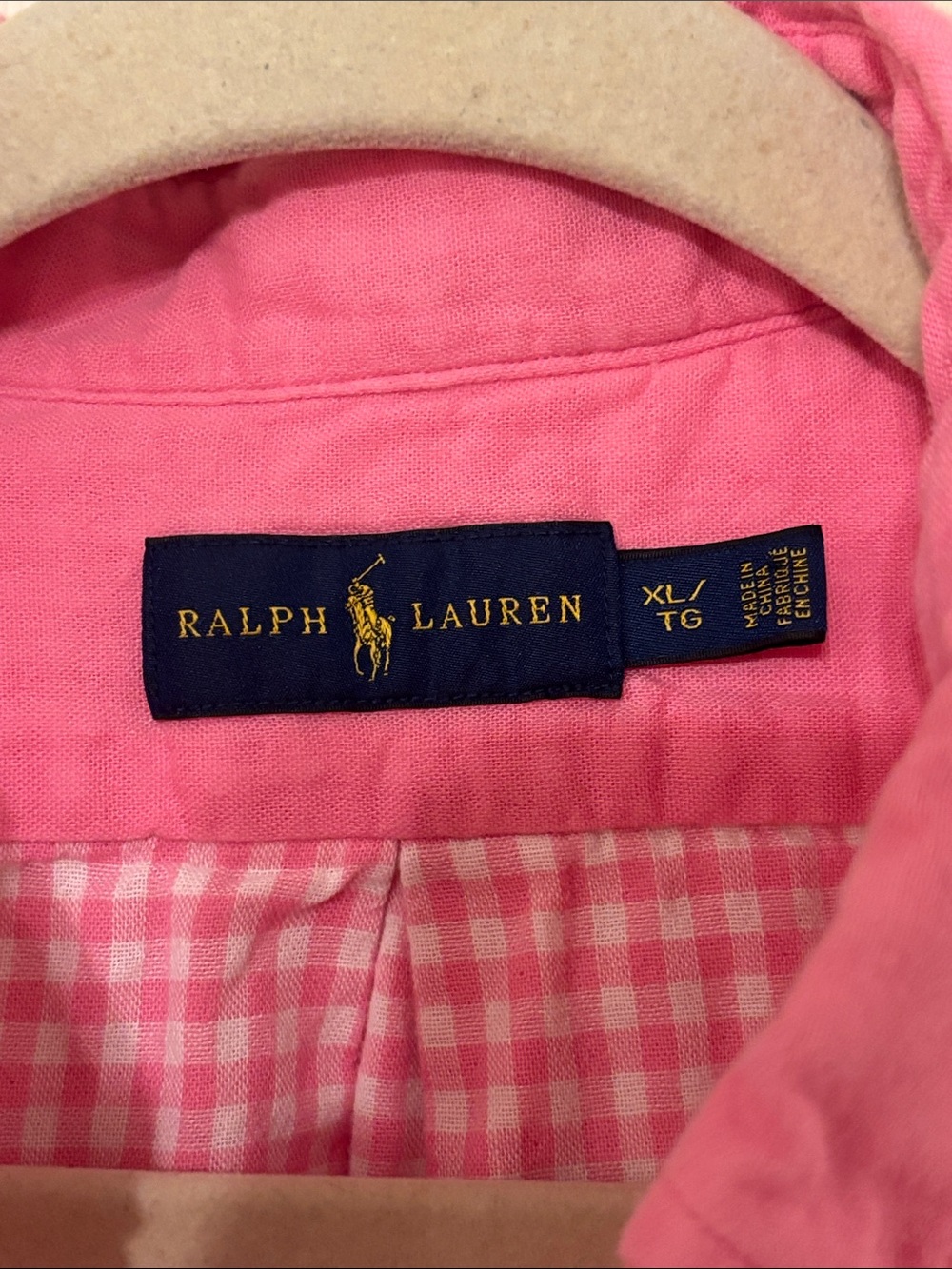 Ralph Lauren Pink Button-Down Shirt with Blue Pony Logo - Picture 2 of 6